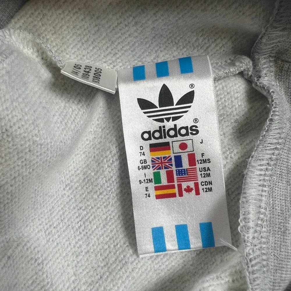 Adidas Goofy Hoodie Kids‎ 12M Gray Disney Sport Graphic Pullover Vintage NWT
